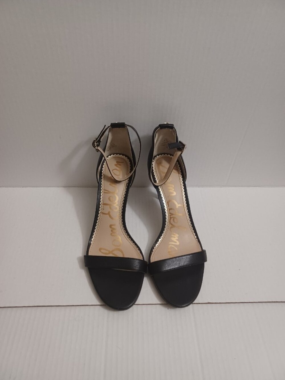 SAM EDELMAN PATTI OPEN TOE ANKLE STRAP SANDALS BLACK SIZE 8.5